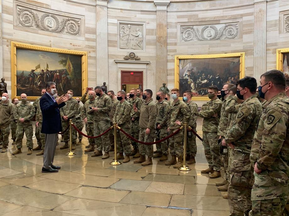 Manchin Gives WV National Guard Troops A Tour Of The Capitol